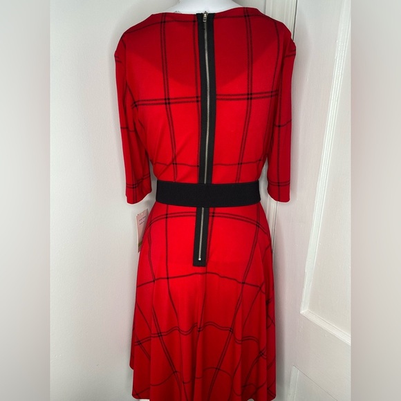 Julian Taylor NWT Red Plaid Women's Dress Pictured AS IS - Picture 9 of 11